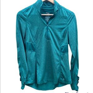 Danskin semi fitted 1/2 zip teal aqua pullover Sz. XS Womens